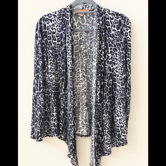 Ellen Tracy Open  Cardigan Leopard  Small - Picture 1 of 3